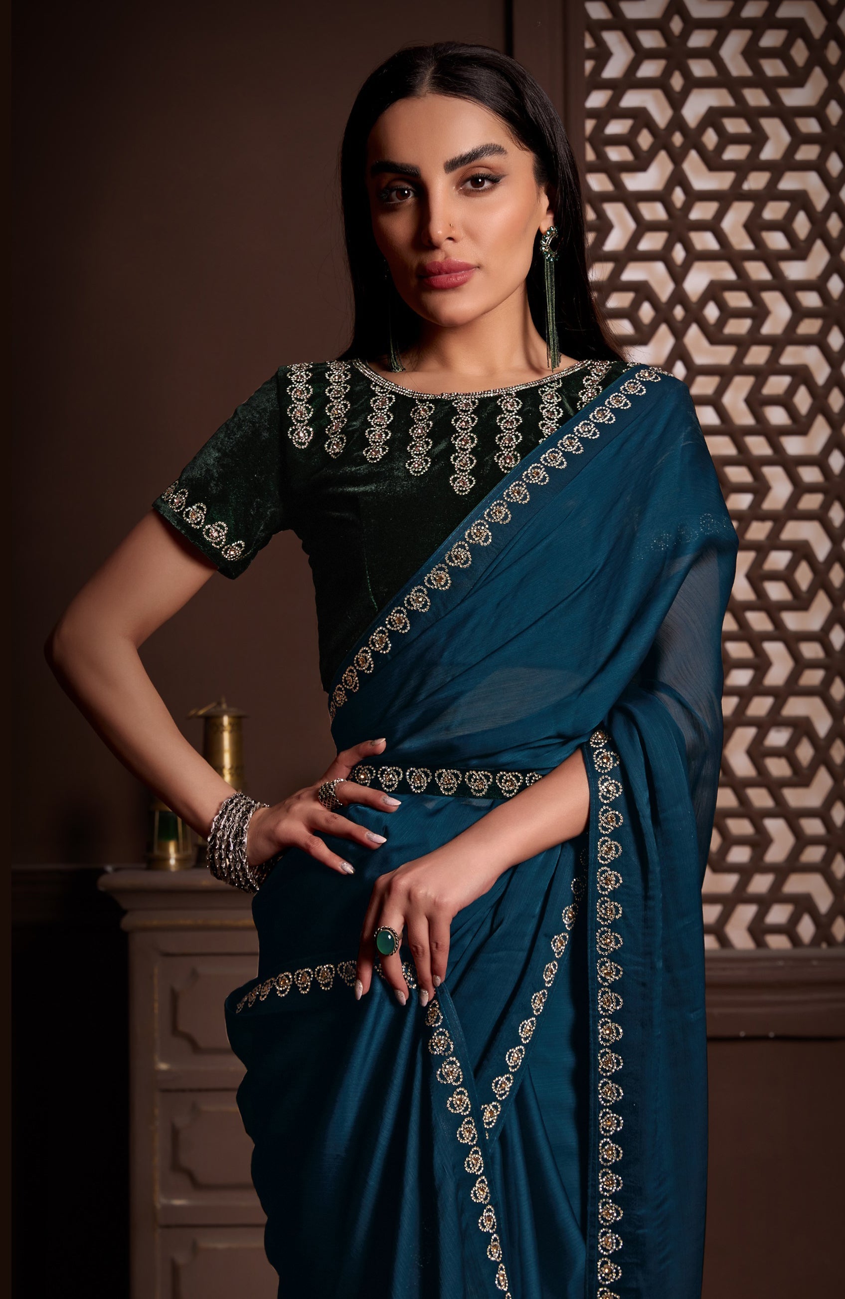 Dark Blue Color Saree