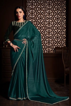 Dark Green Saree