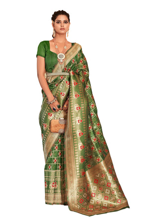 Mehendi Color Silk Saree