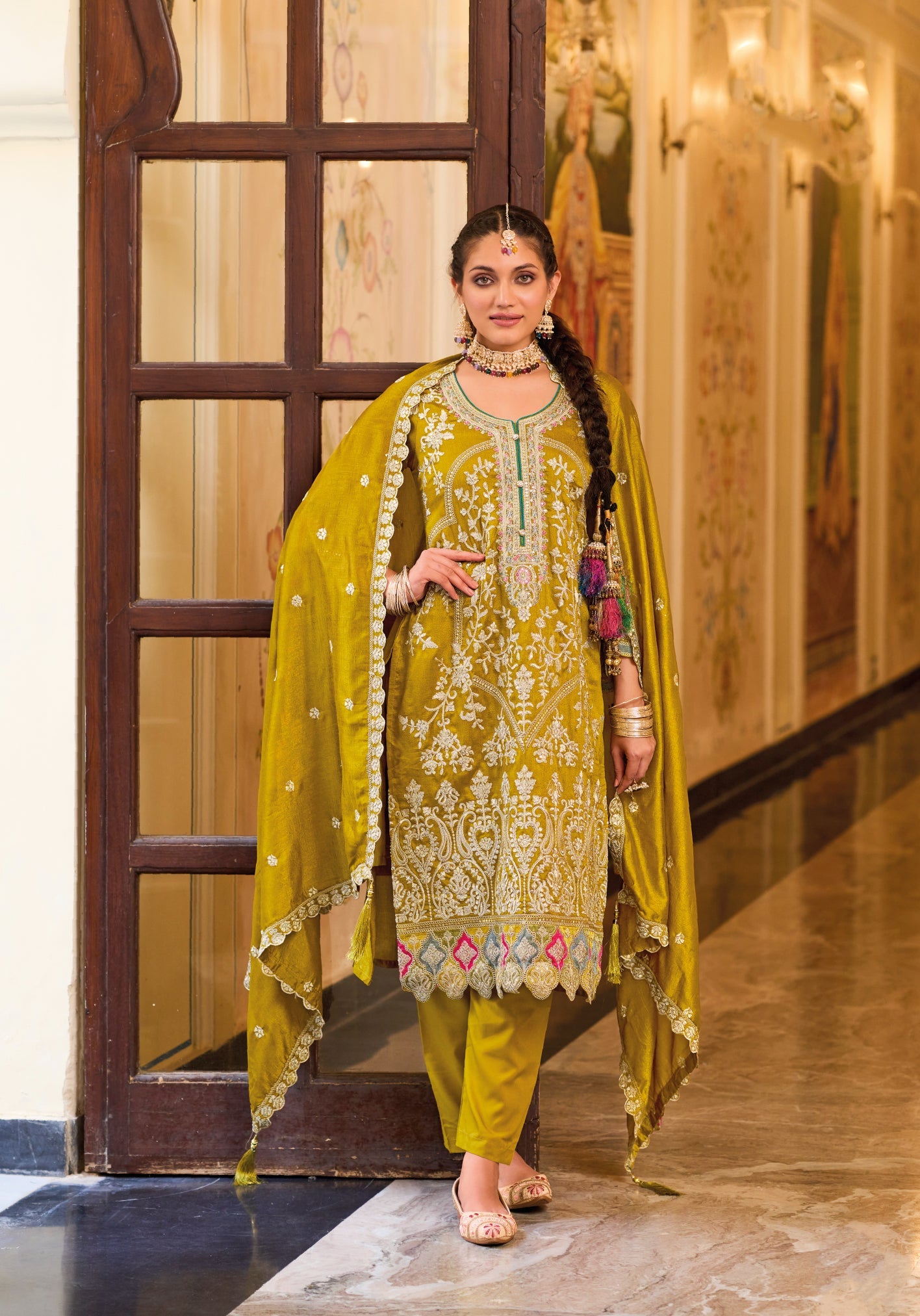 Elegant Yellow Silk Salwar Suit for Wedding and Party Glam