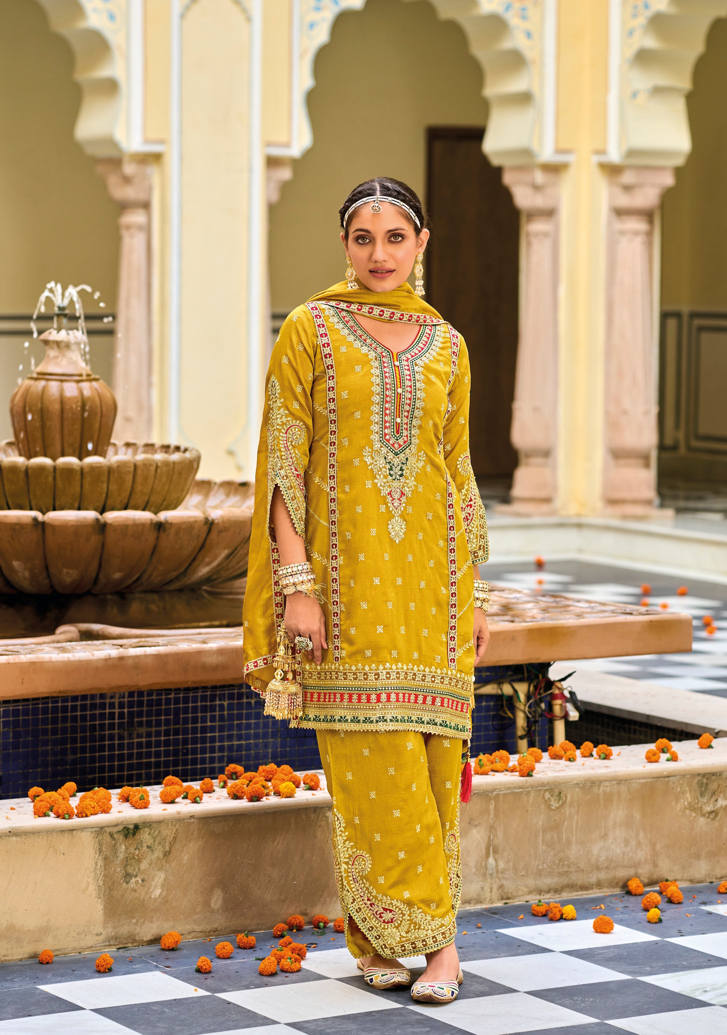 Yellow Silk Elegance: Perfect Wedding Salwar Suit with Exquisite Embroidery