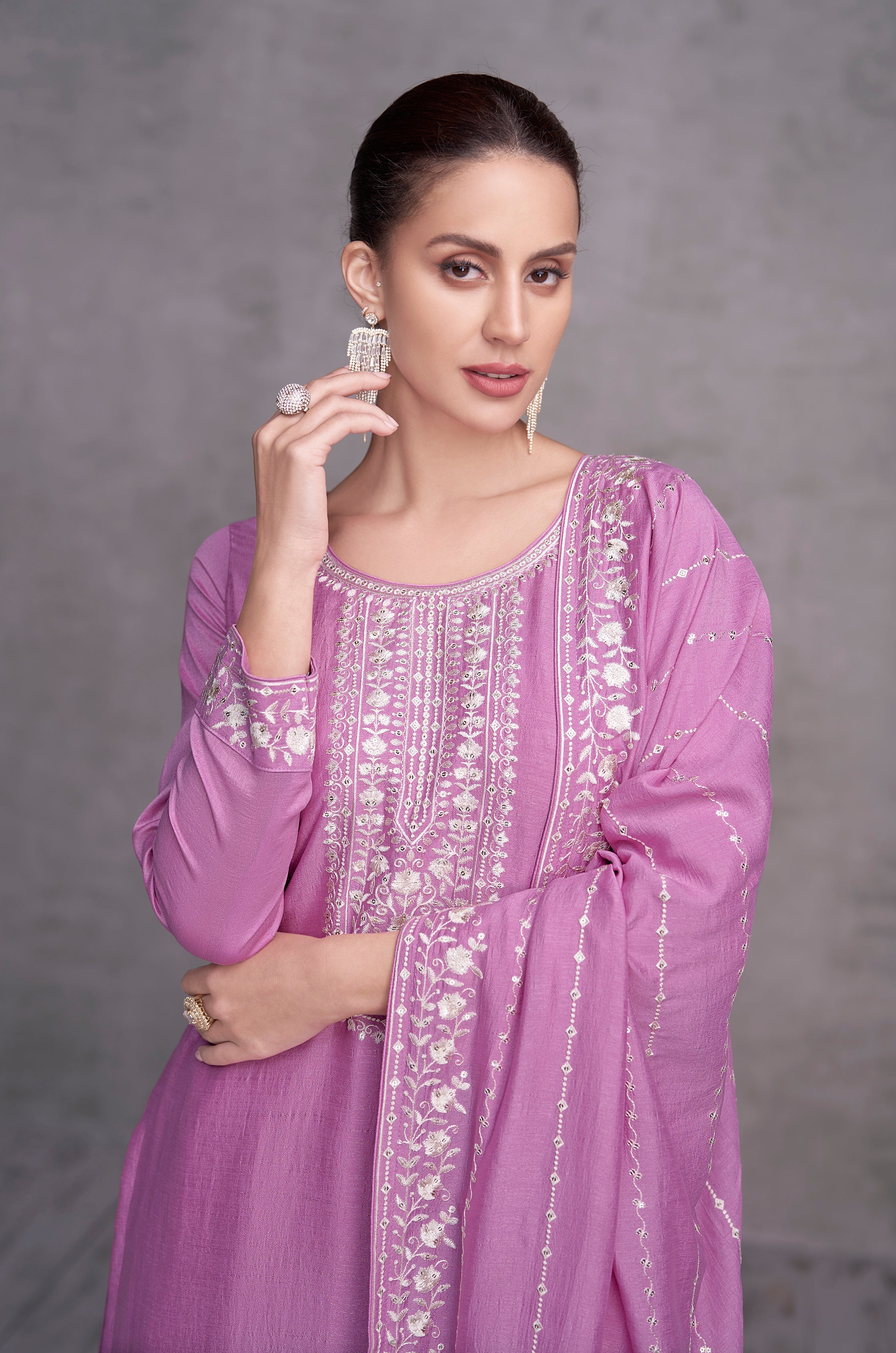 Elegant Pink Silk Sharara Salwar Suit for Weddings and Parties