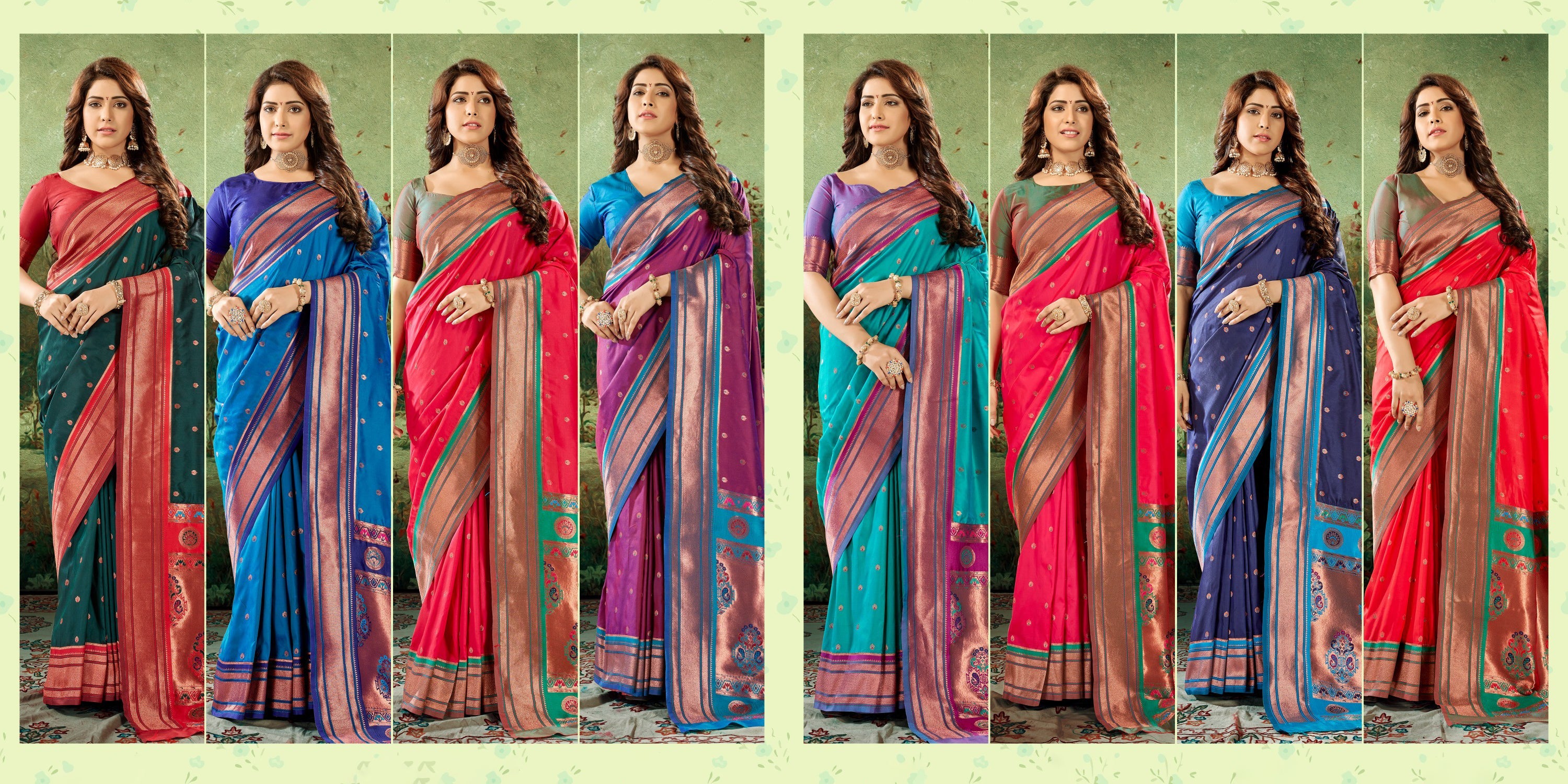 Ethereal Sea Blue Peshwai Paithani Silk Saree: Perfect for Parties and Weddings