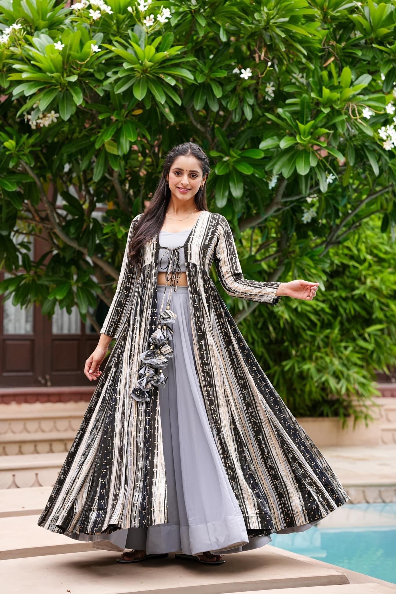 Elegant Grey Rayon Lehenga Choli: Perfect for Parties & Weddings