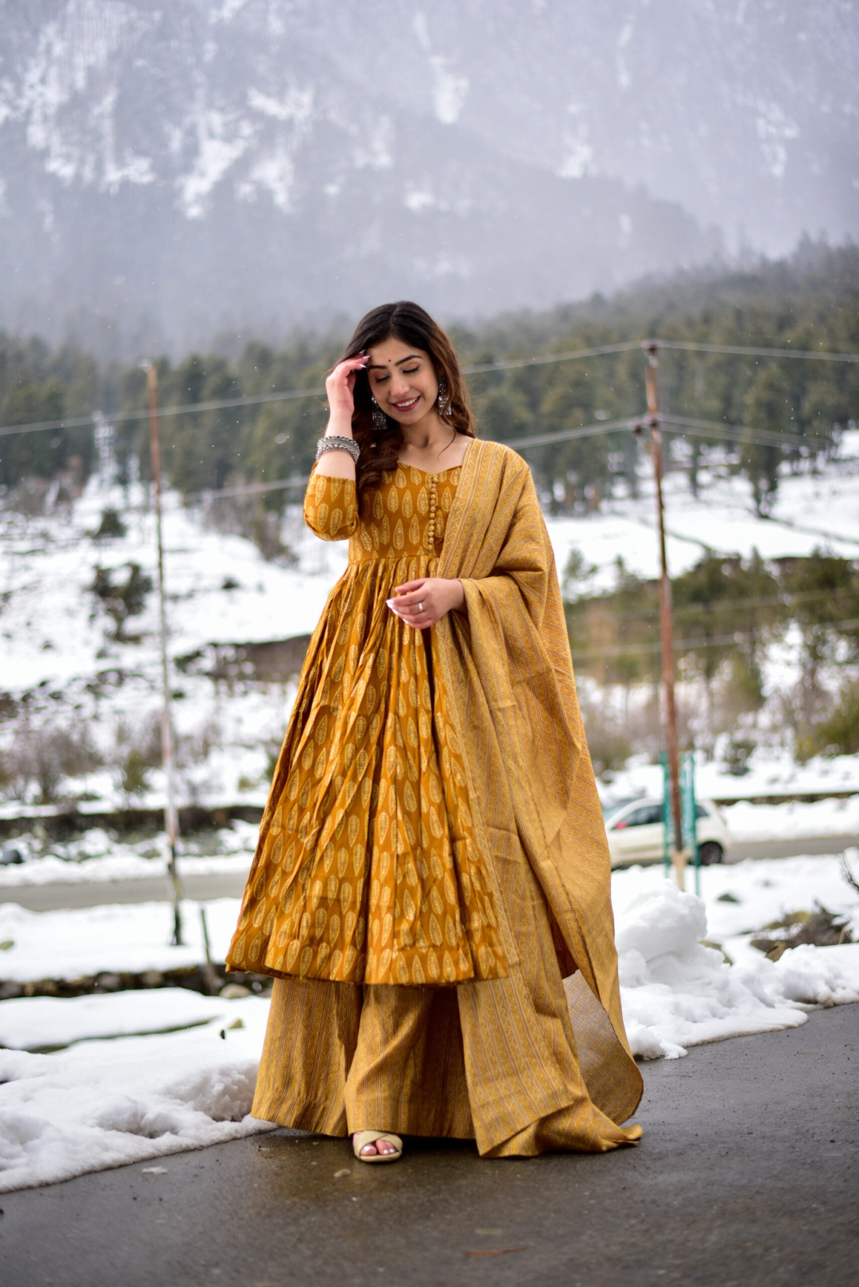 Elegant Yellow Salwar Kameez with Heavy Digital Print - Perfect for Weddings & Parties