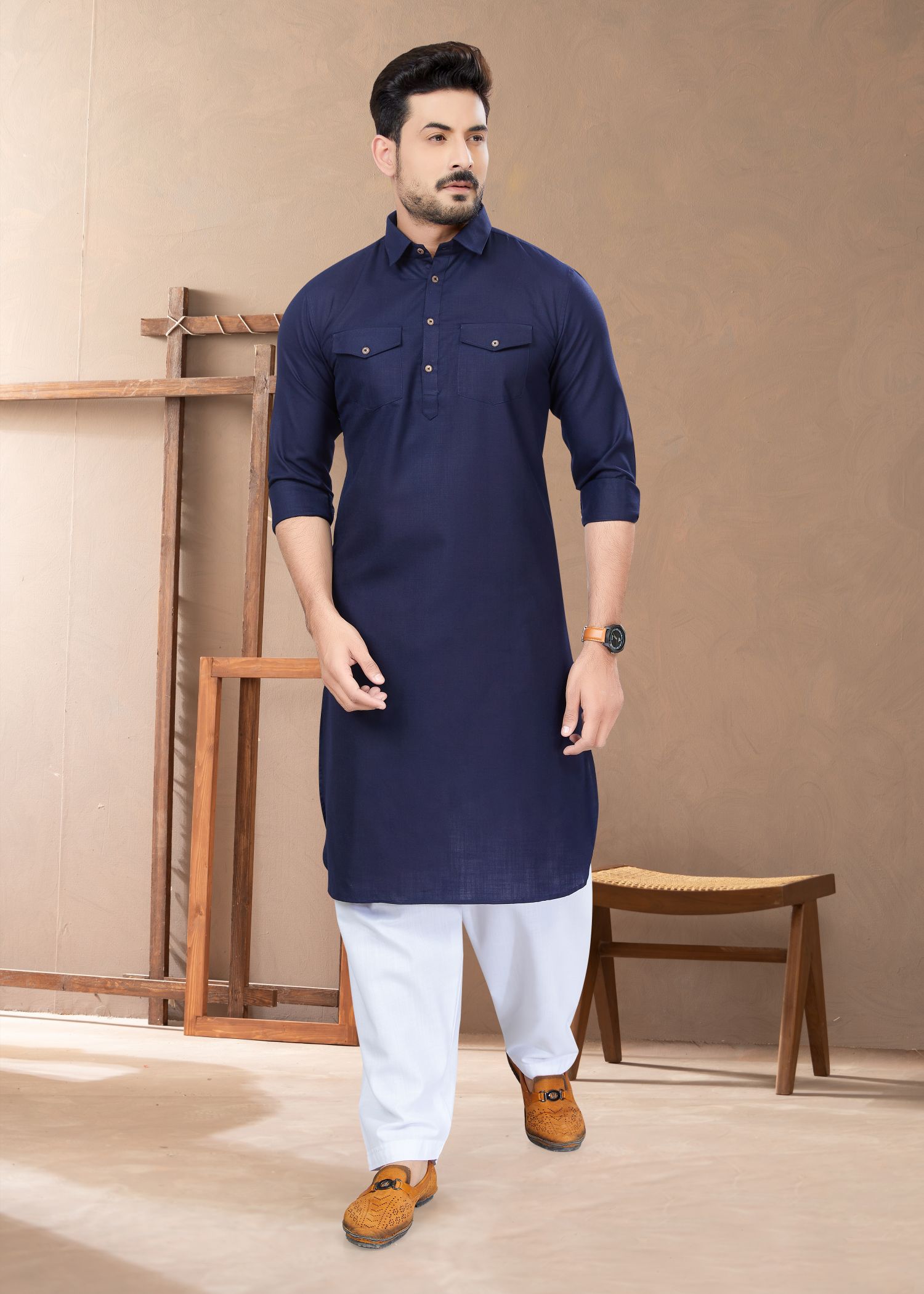 Blue Colour Men’s Pathani