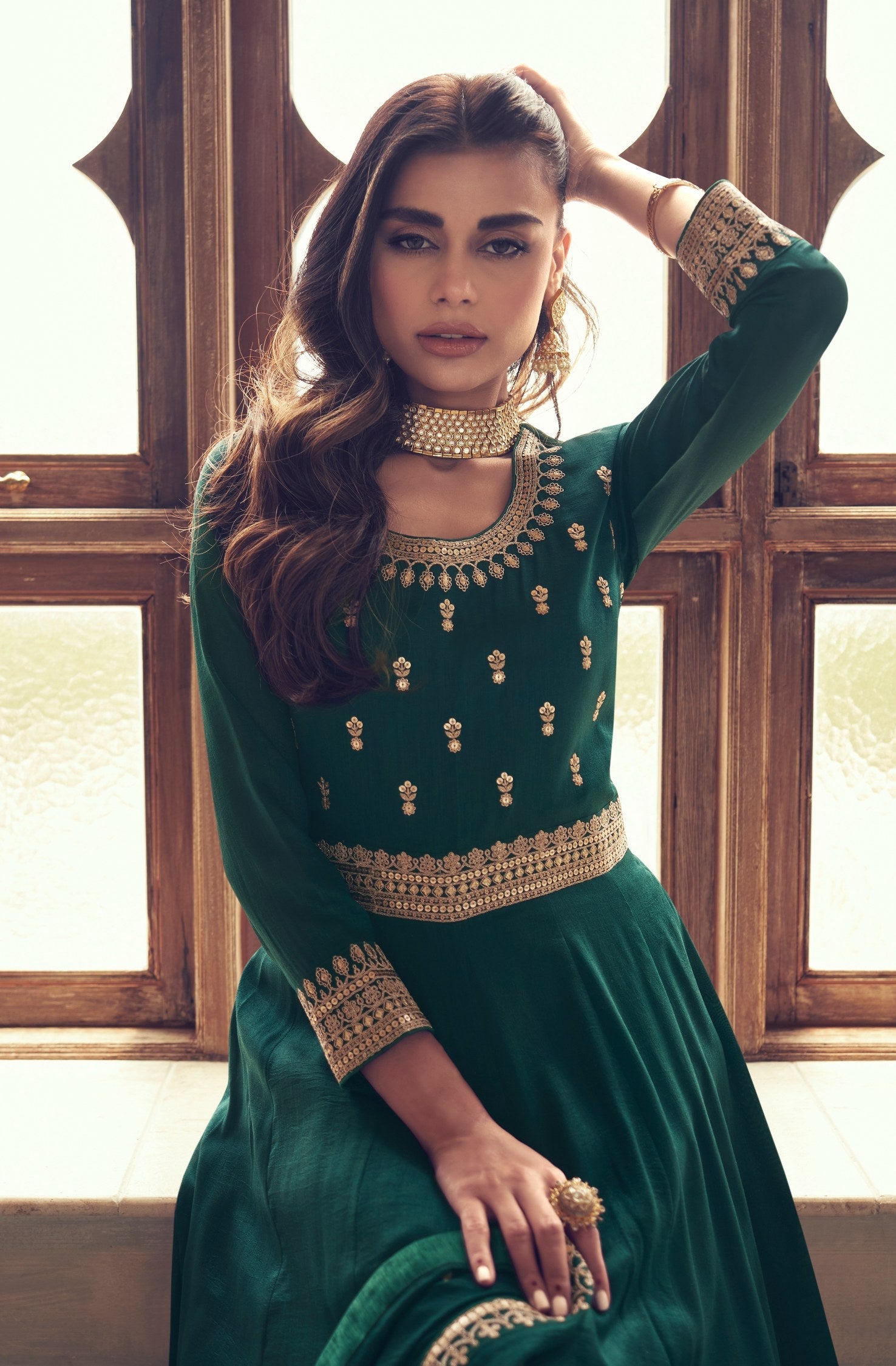 JYESHTA Women A-line Green Dress - Buy JYESHTA Women A-line Green Dress  Online at Best Prices in India | Flipkart.com