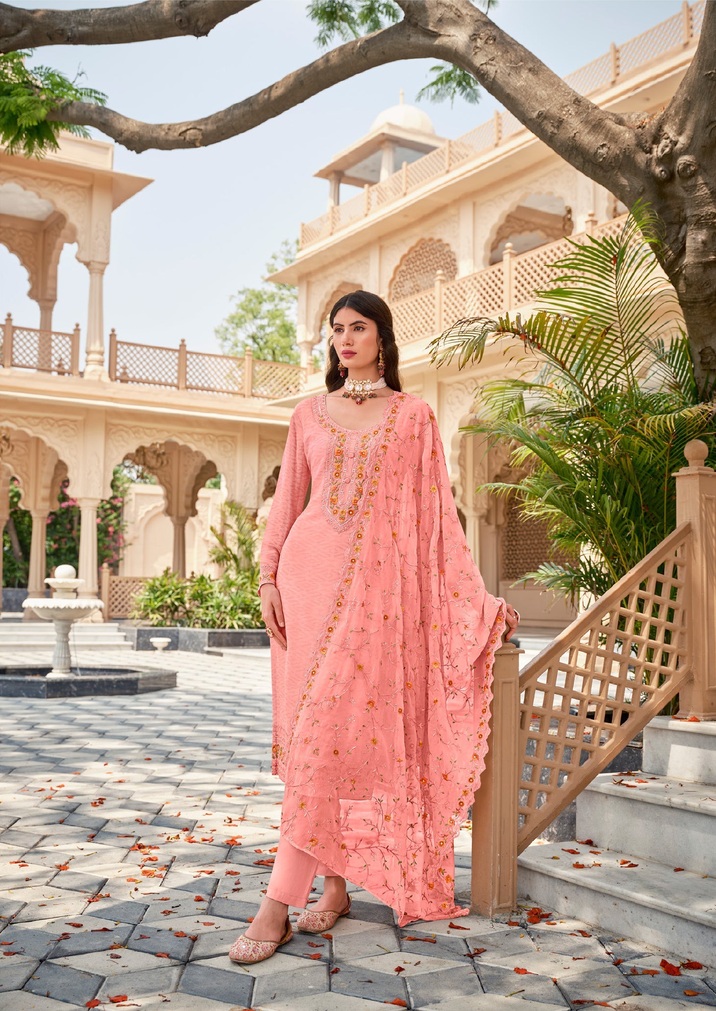 Elegant Pink Salwar Suit with Real Georgette & Intricate Embroidery, Perfect for Weddings and Parties