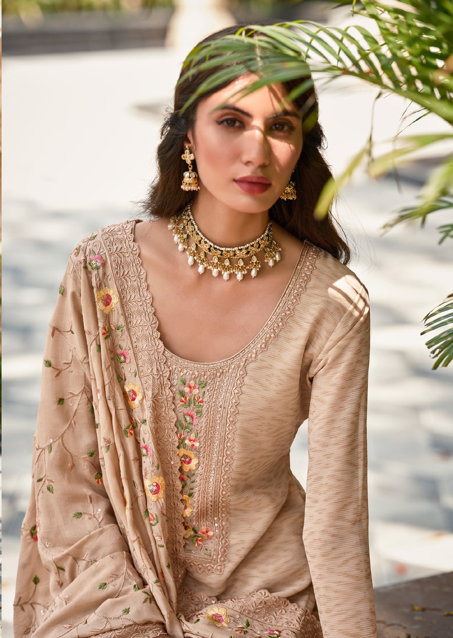 Elegant Golden Salwar Suit: Real Georgette, Heavy Embroidery for Wedding & Parties