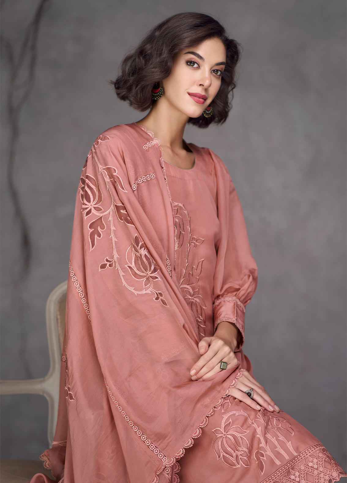 Elegant Pink Pure Silk Salwar Suit for Weddings and Parties