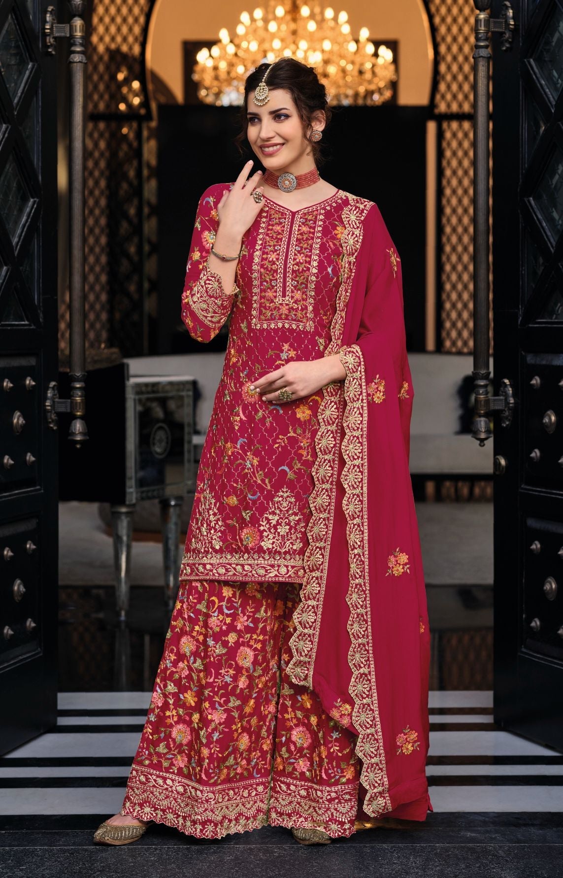 Pink Silk Salwar Kameez: Embroidered Elegance for Party and Wedding Glamour