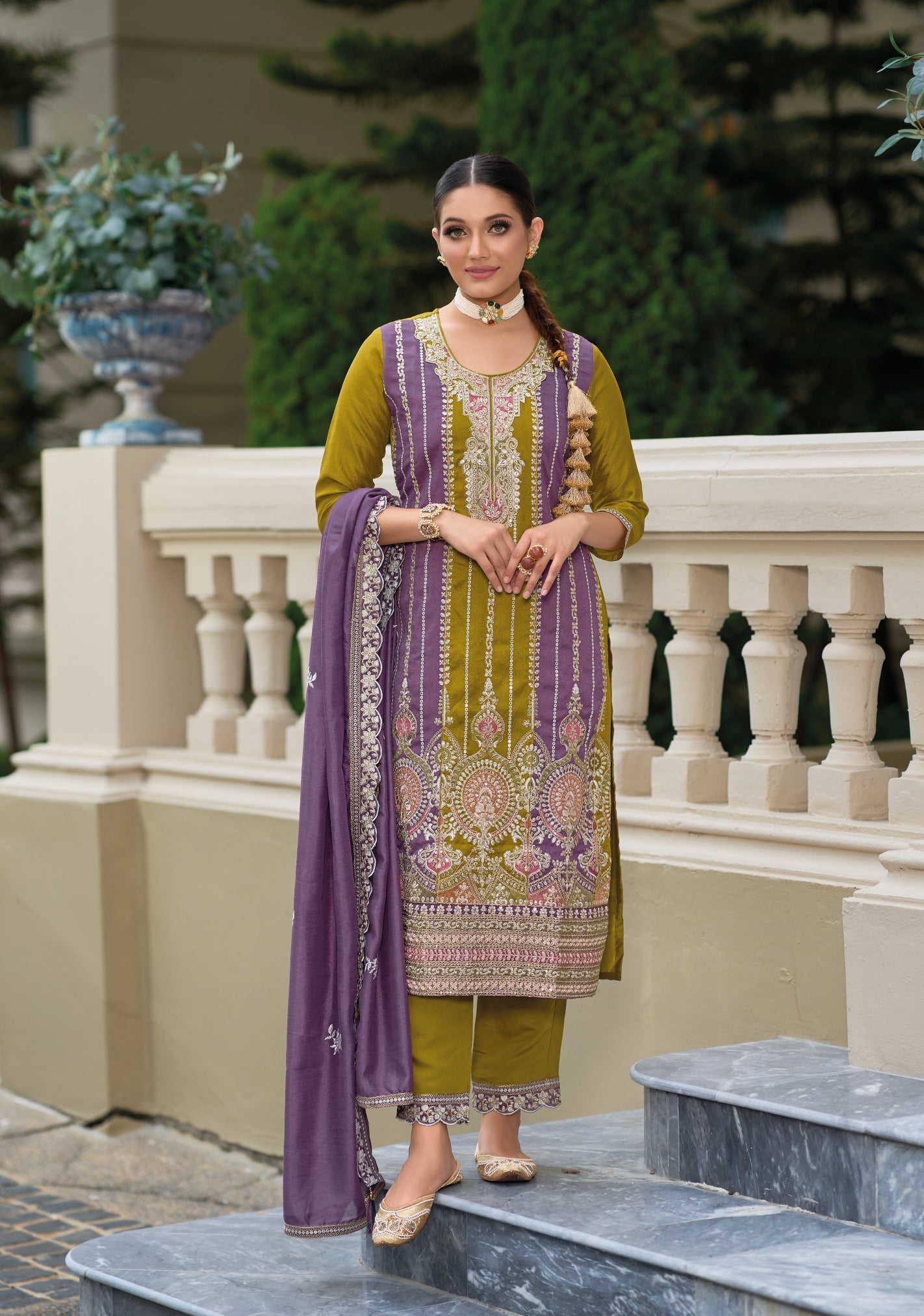 Elegant Yellow Silk Salwar Suit: Perfect for Weddings & Parties with Exquisite Embroidery