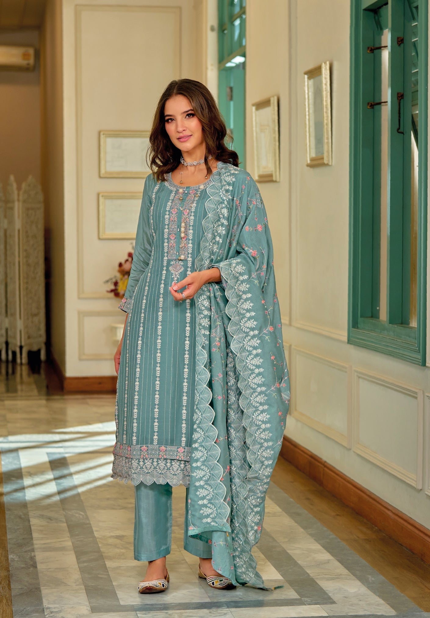 Elegant Green Silk Salwar Suit: Perfect for Wedding & Party Glamour